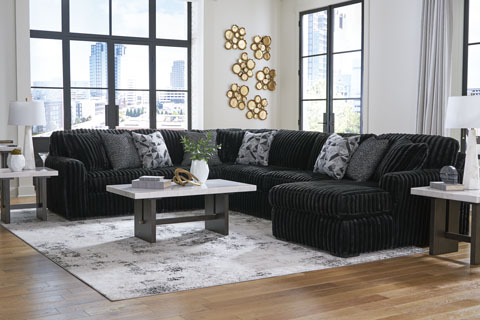 Midnight-Madness 4-Piece Sectional with Chaise